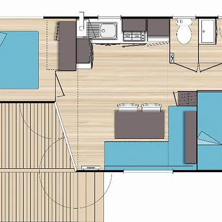 Кемпинг Mobil-home Pour 6 Pers Avec Terrasse - Api-1-52-1434 *